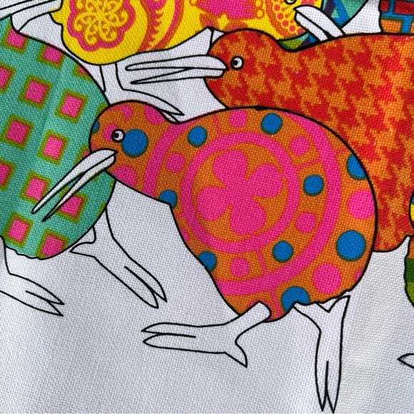 New Zealand Kiwi Bird Cotton Tea Towel Bright Colorful Fun NWOT 19x32 - Picture 4 of 8